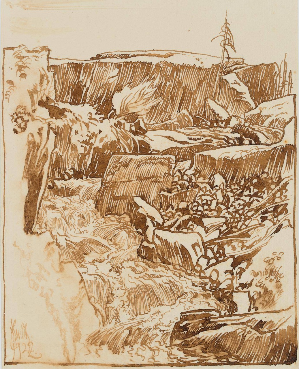 Sturzbach zwischen den Felsen