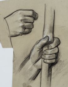Handstudie mit Stab