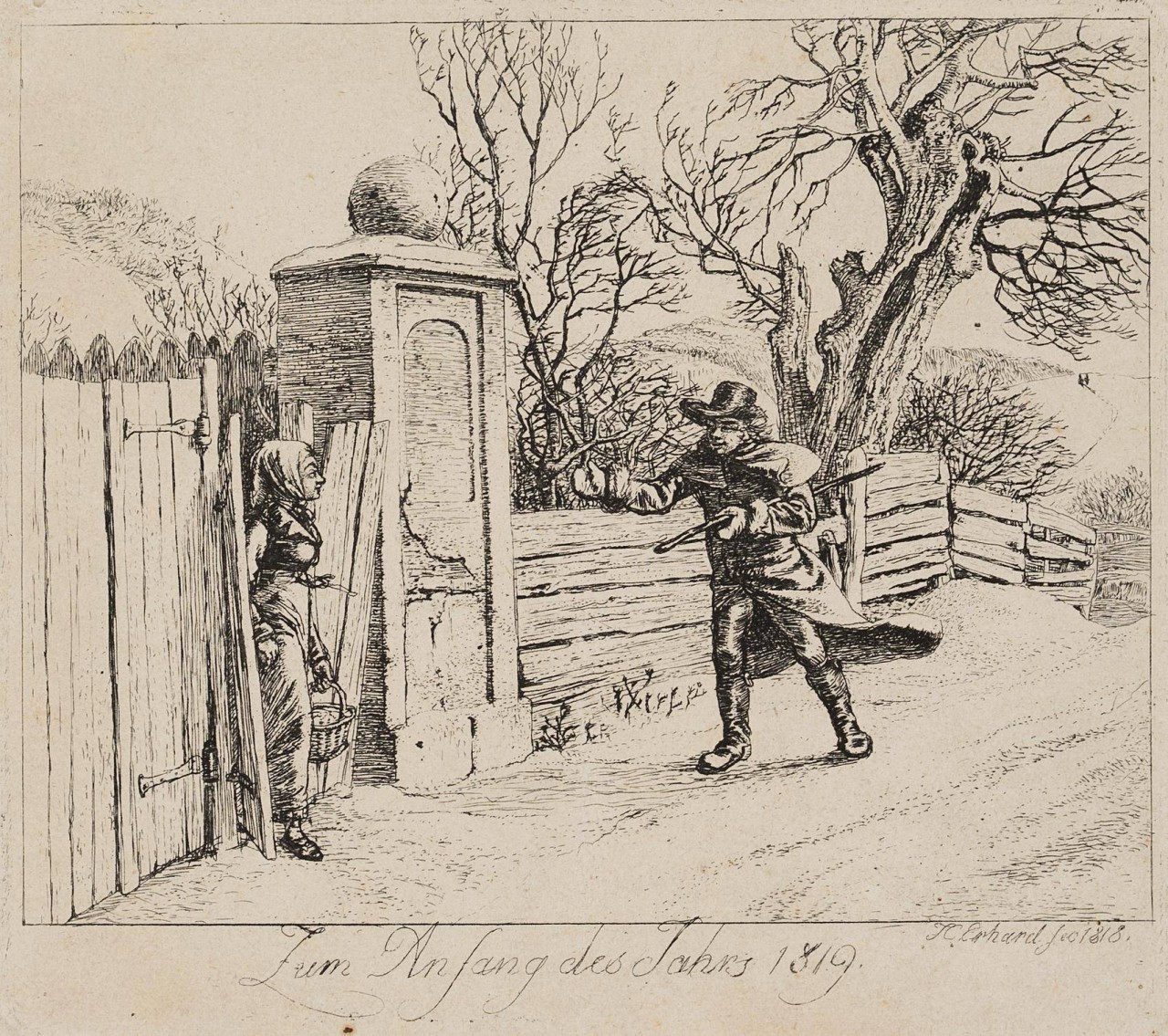 Winterlandschaft, Neujahrsgruß 1819