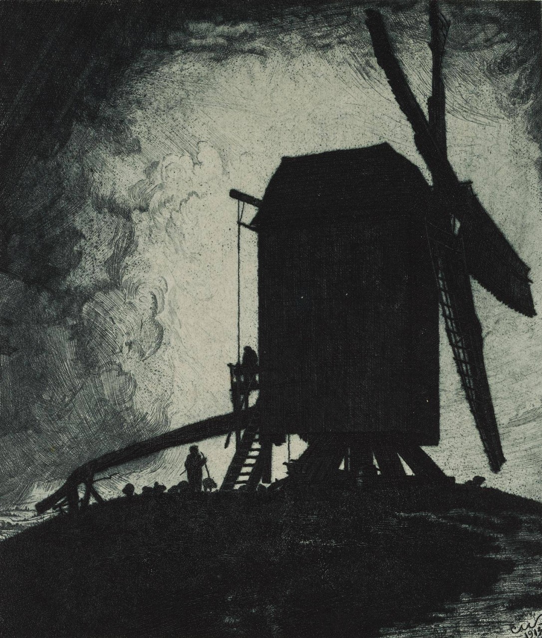 Mühle im Gegenlicht