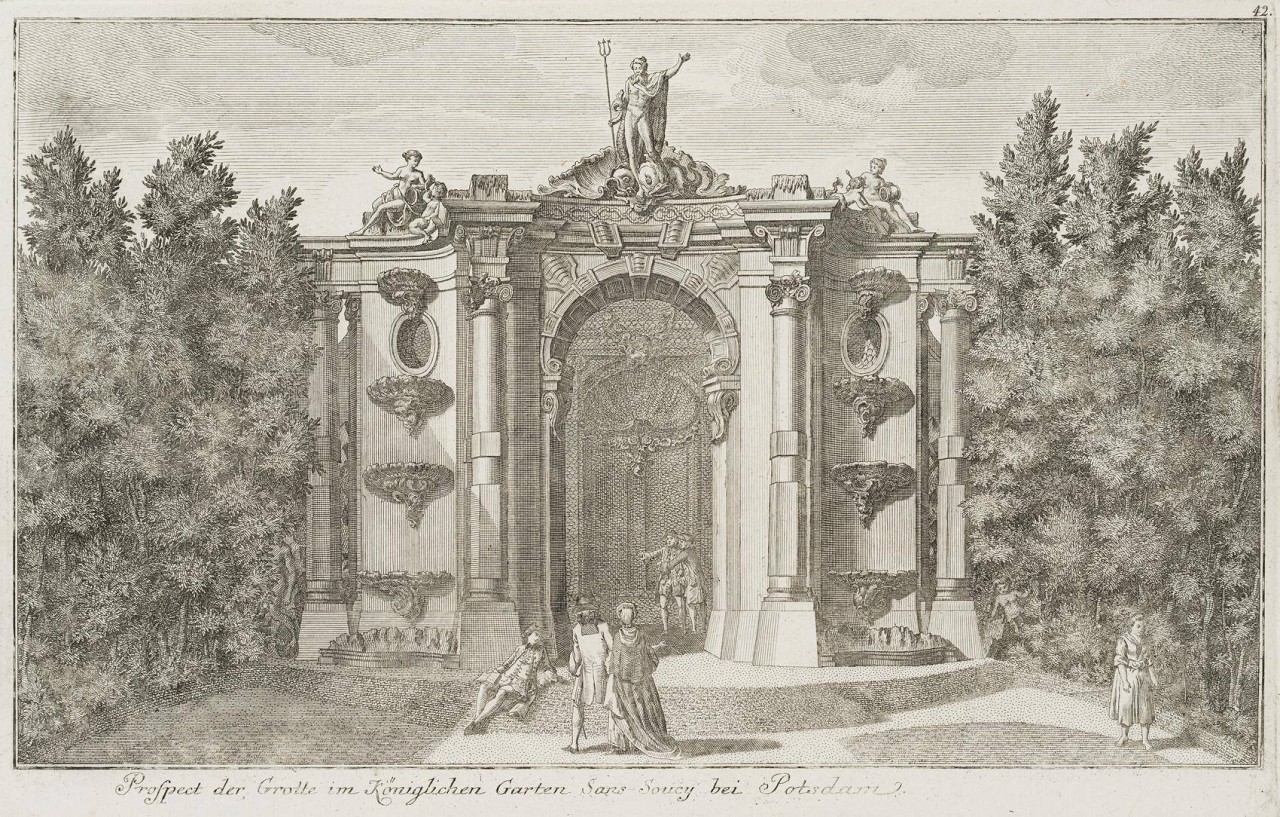 Ansicht der Grotte im Königlichen Garten von Sanssouci bei Potsdam
