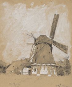 Studie einer Windmühle in Övelgönne