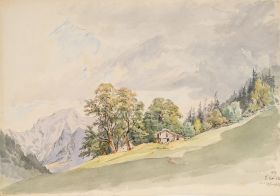 Gehöft bei Ramsau mit Hoher Göll