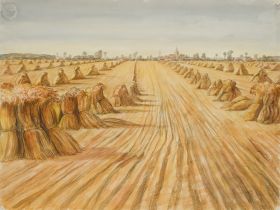 Ährengarben auf dem Feld