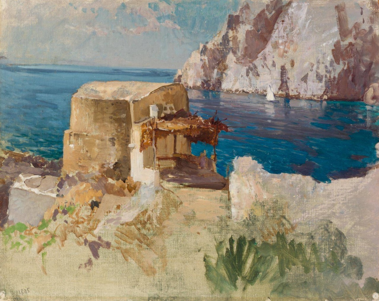 Fischerhütte am Ufer bei Capri