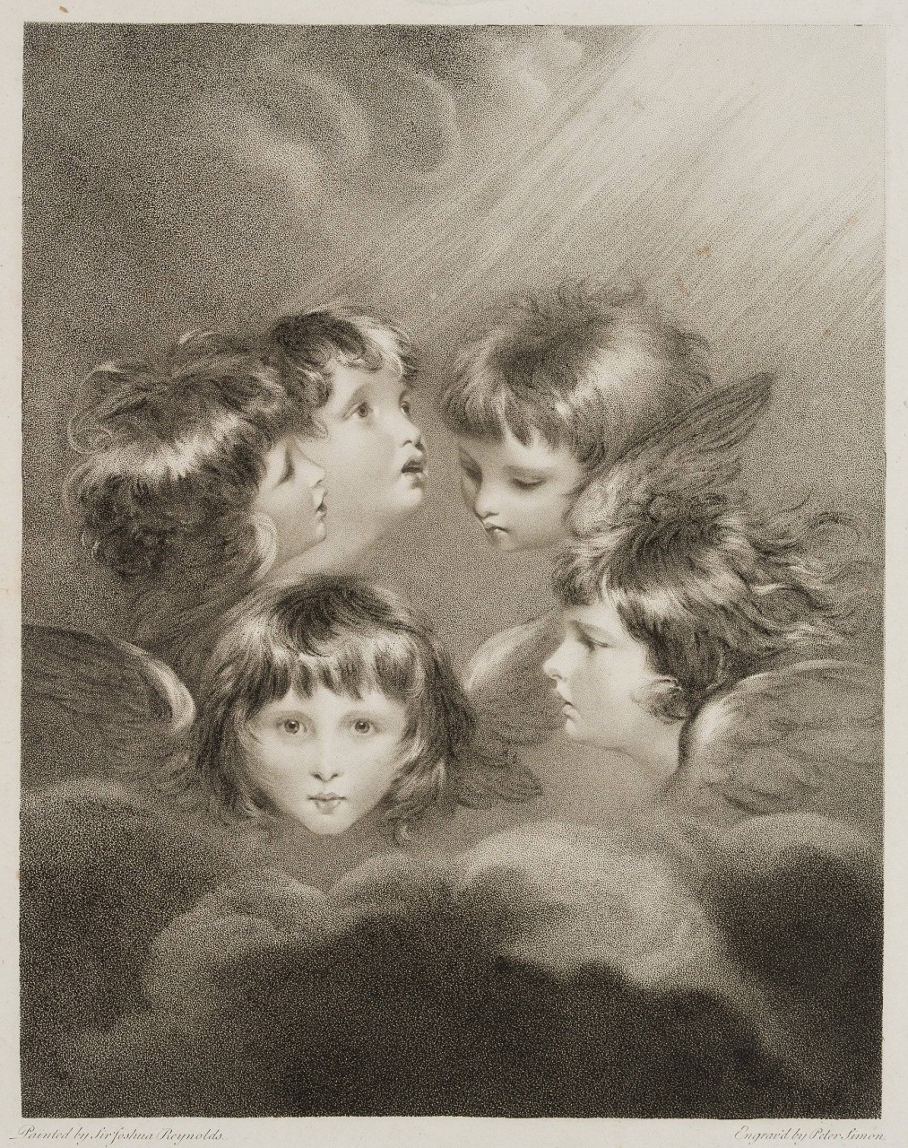 nach Joshua Reynolds: A Child's Portrait in different Views, Angels Heads