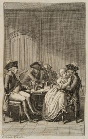 Vier Offiziere im Wirtshaus