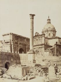 Phokas-Säule, Septimius-Severus-Bogen und Kirche Santi Luca e Martina in Rom