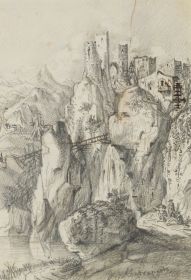 Felsengebirge mit Burg